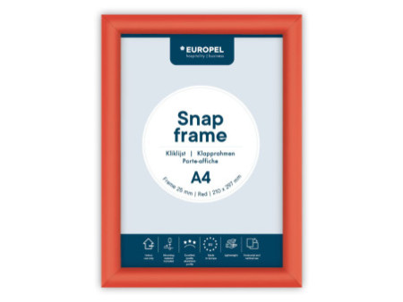EUROPEL Cadre porte-affiche premium, A4, 25 mm, rouge