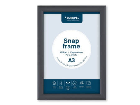 EUROPEL Cadre porte-affiche premium, A3, 25 mm,gris graphite