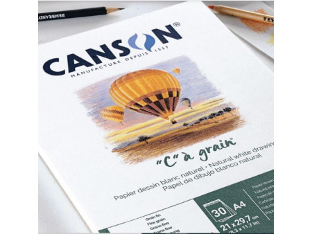 CANSON Bloc papier dessin 'C' à grain, A4, 180 g/m2