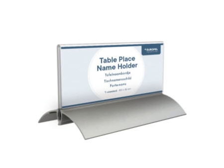 EUROPEL Porte-nom de table, 61 x 150 mm, socle aluminium