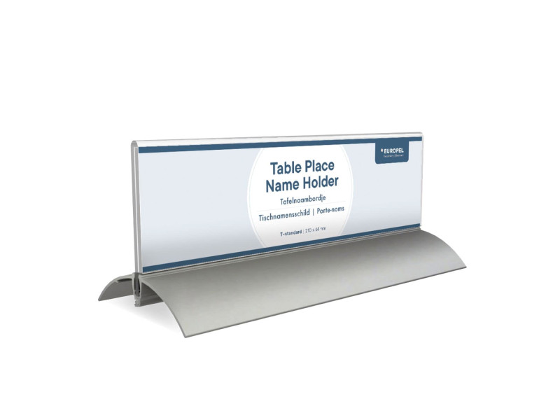 EUROPEL Porte-nom de table, 61 x 210 mm, socle aluminium
