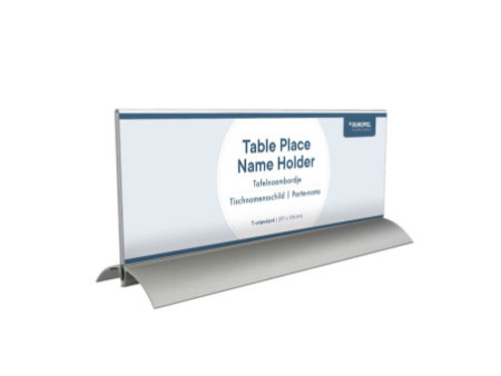EUROPEL Porte-nom de table, 105 x 297 mm, socle aluminium