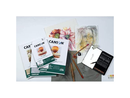 CANSON Bloc papier dessin 'C' à grain, A3, 180 g/m2
