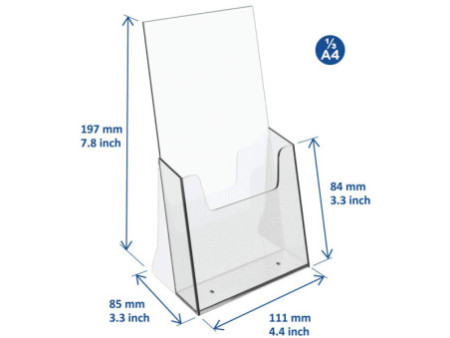 EUROPEL Porte-brochures, 1/3 A4 portrait, transparent