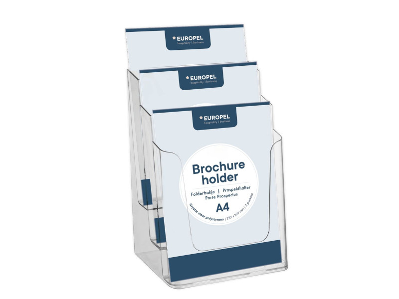 EUROPEL Porte-brochures, A4 portrait, transparent