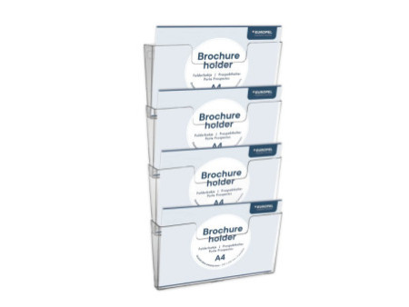 EUROPEL Porte-brochures mural, A4 paysage, transparent