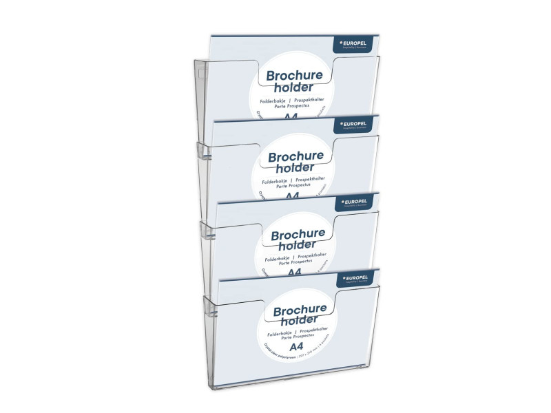 EUROPEL Porte-brochures mural, A4 paysage, transparent