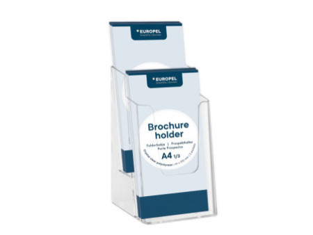 EUROPEL Porte-brochures, 1/3 A4 portrait, transparent