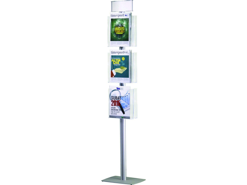 EUROPEL Porte-brochures sur pied, A4, 6 compartiments