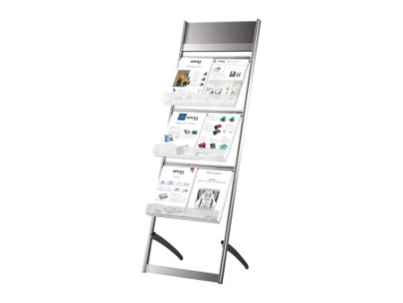 EUROPEL Porte-brochures sur pied, A3, 3 compartiments