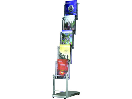 EUROPEL Porte-brochures sur pied, A4, 5 x A4, pliable