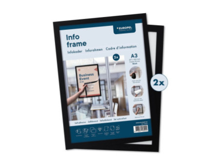 EUROPEL Cadre magnétique INFO FRAME, A3, noir