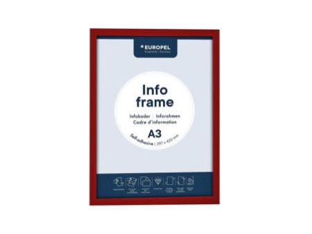 EUROPEL Cadre magnétique INFO FRAME, A3, rouge