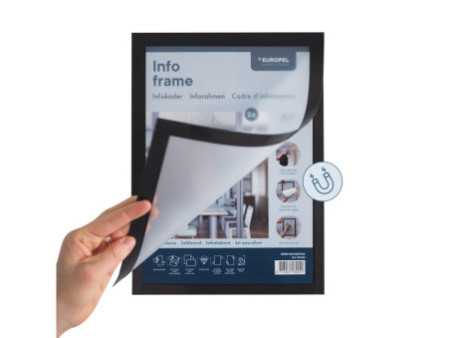 EUROPEL Cadre magnétique INFO FRAME, A4, noir