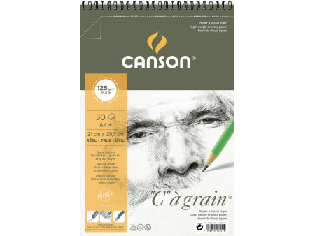 CANSON Album spiralé de papier dessin 'C' à grain, A4