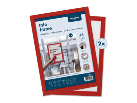 EUROPEL Cadre magnétique INFO FRAME, A4, rouge