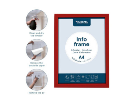 EUROPEL Cadre magnétique INFO FRAME, A4, rouge