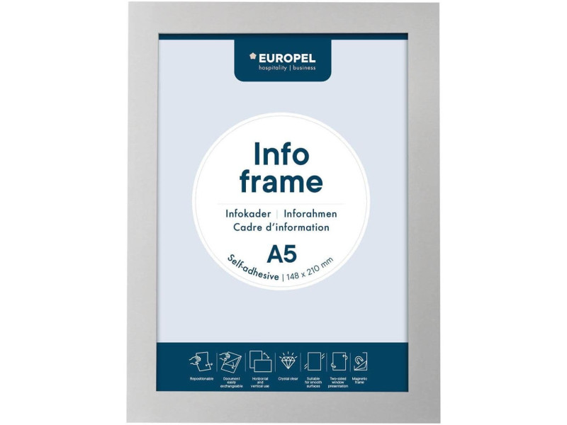 EUROPEL Cadre magnétique INFO FRAME, A5, argent