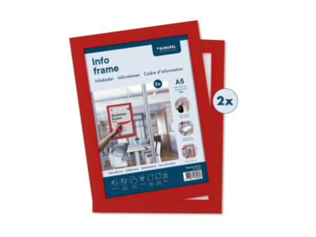 EUROPEL Cadre magnétique INFO FRAME, A5, rouge