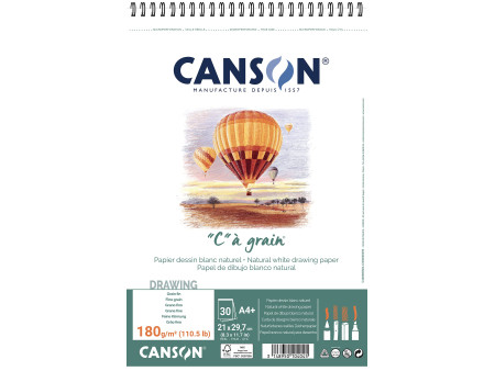 CANSON Album spiralé de papier dessin 'C' à grain, A4