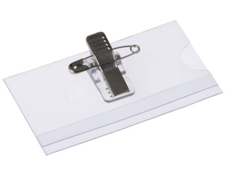 EUROPEL Porte-nom, avec pince combinée, 40 x 75 mm