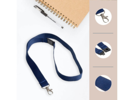 EUROPEL Cordon textile avec mousqueton, bleu