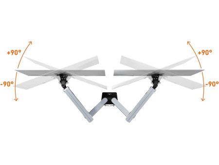 DURABLE Bras SELECT PLUS, pour 2 écrans, pince