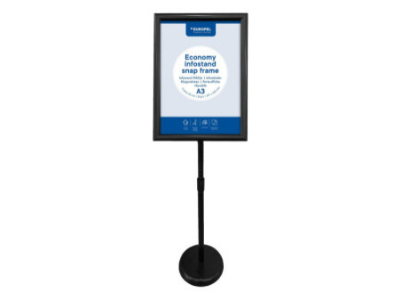 EUROPEL Porte-affiche sur pied ECONOMY + cadre, A3, noir
