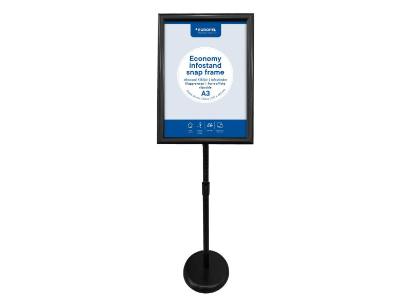 EUROPEL Porte-affiche sur pied ECONOMY + cadre, A3, noir