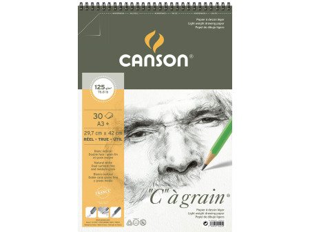 CANSON Album spiralé de papier dessin 'C' à grain, A3