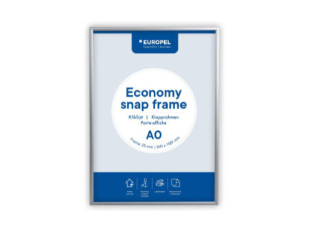 EUROPEL Cadre porte-affiche economy, A0, 25 mm, argent