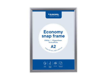 EUROPEL Cadre porte-affiche economy, A2, 25 mm, argent