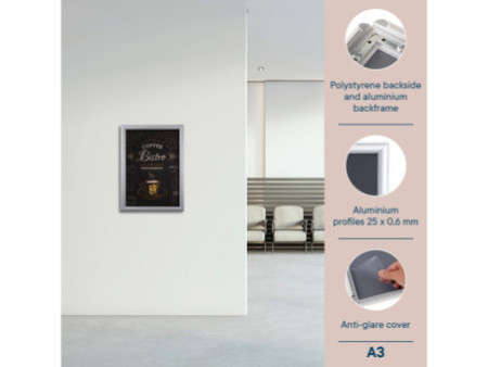 EUROPEL Cadre porte-affiche economy, A3, 25 mm, argent