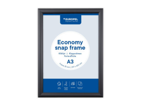 EUROPEL Cadre porte-affiche Economy, A3, 25 mm, noir