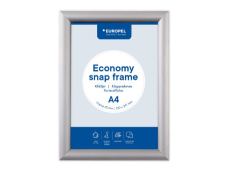 EUROPEL Cadre porte-affiche economy, A4, 25 mm, argent