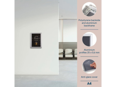 EUROPEL Cadre porte-affiche economy, A4, 25 mm, argent