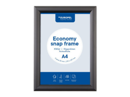 EUROPEL Cadre porte-affiche Economy, A4, 25 mm, noir