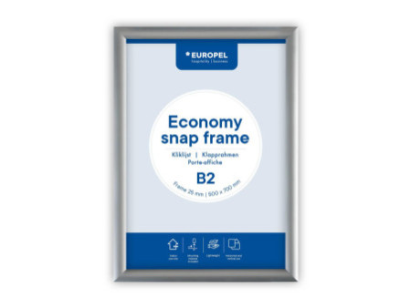 EUROPEL Cadre porte-affiche economy, B2, 25 mm, argent