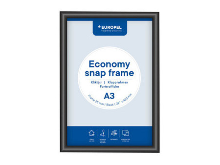 EUROPEL Cadre porte-affiche Economy, A2, 25 mm, noir