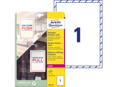 AVERY Zweckform Etiquette d'affichage vitrophanie, blanc