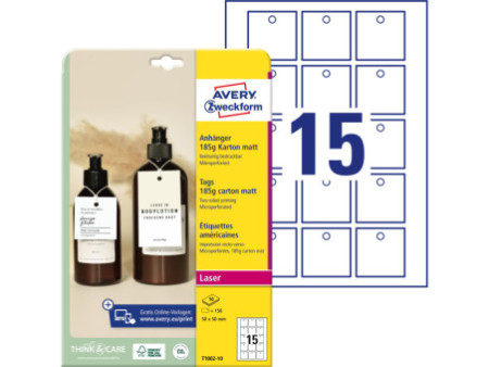 AVERY Zweckform Etiquette américaine, carton, 185 g/m2