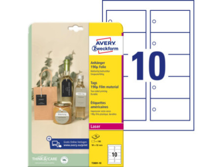 AVERY Zweckform Etiquette américaine, film, mat, blanc