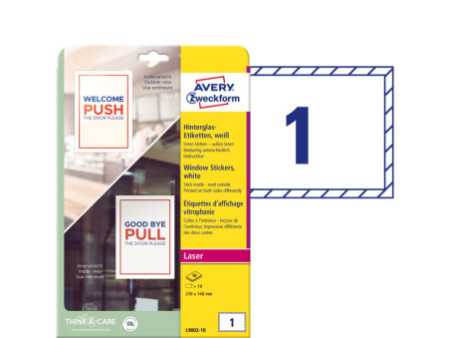 AVERY Zweckform Etiquette d'affichage vitrophanie, blanc