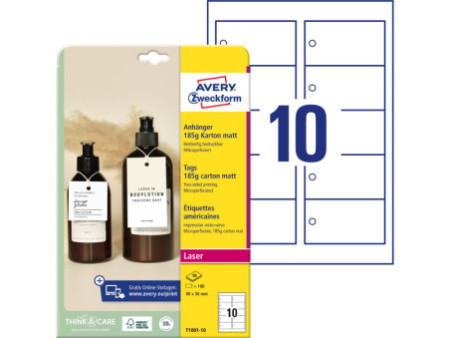 AVERY Zweckform Etiquette américaine, carton, 185 g/m2