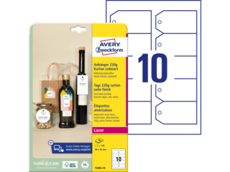 AVERY Zweckform Etiquette américaine, carton, 220 g/m2