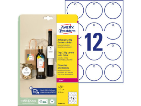AVERY Zweckform Etiquette américaine, carton, 220 g/m2
