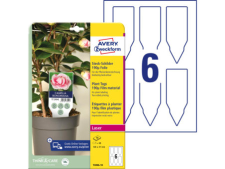 AVERY Zweckform Etiquette à planter, film, 128 x 47 mm