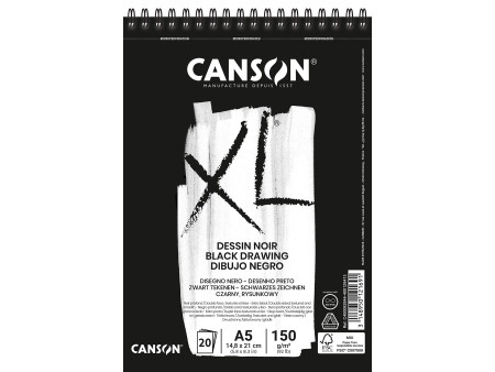 CANSON Bloc à croquis et études XL Noir, A5, noir