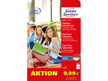 AVERY Zweckform Papier photo jet d'encre EVERYDAY, 160 g/m2