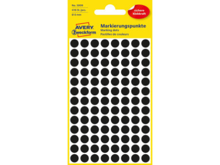 AVERY Zweckform Pastille de couleur, diamètre 8 mm, noir